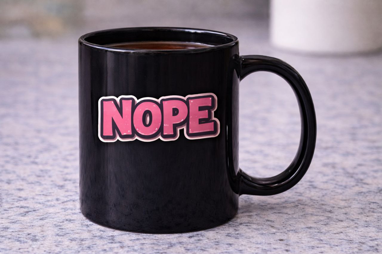 Negativitea "NOPE" Matte Black Signature Mug