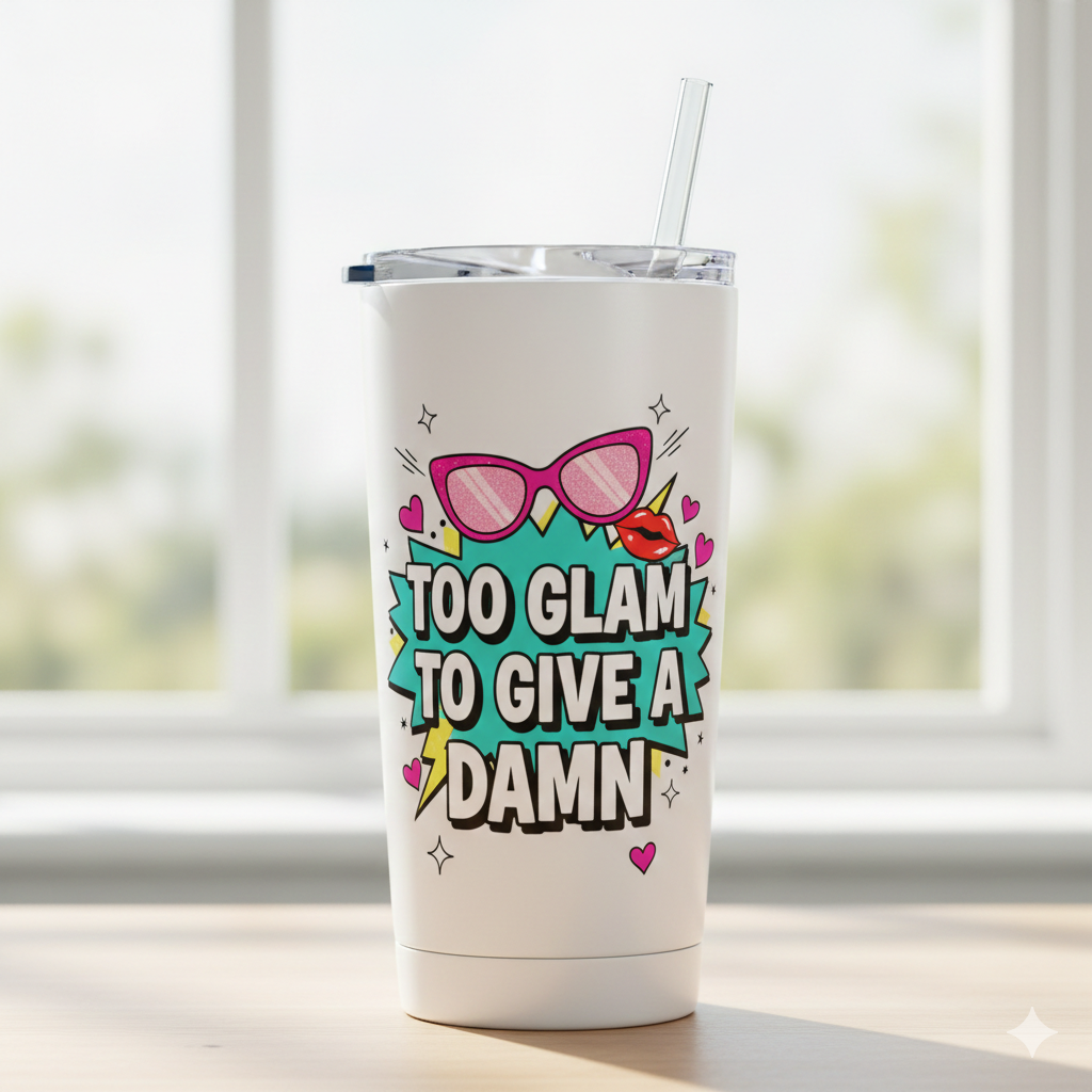 Negativitea "Too Glam to Give a Damn" Insulated Tumbler